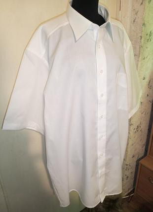 Чоловіча-100% бавовна,біла сорочка з коротким рукавом,батал,стан нової,royal class,premium