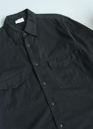 Versace sport рубашка мужская винтаж винтажная vintage черная с вышивкой вышитым логотипом с длинным рукавом 52 l xl