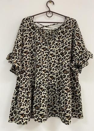 Леопардова блуза великого розміру