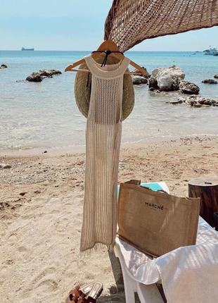 Вязаная туника, платье на пляж