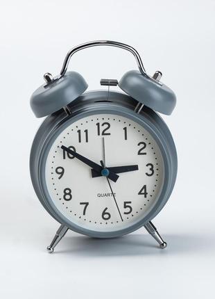 Годинник механічний з будильником настільний годинник класичний будильник круглий `gr`