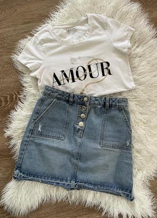 Белая футболка amour не zara