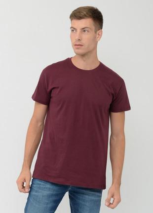 Бордова/ марсова футболка з точками натуральна хл/хl