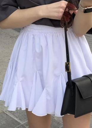 Белая юбка мини (теннисная юбка)