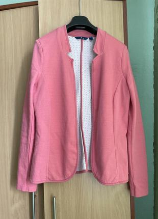 Пиджак трикотажный розовый Tom tailor размер м женский
