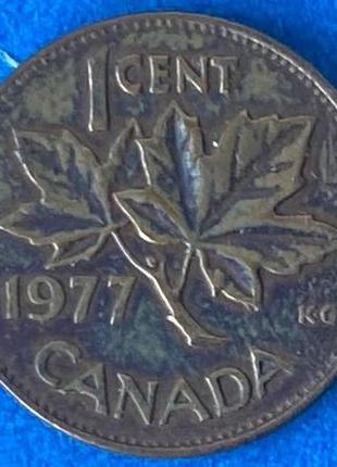 Монета канади 1 цент 1977 р.