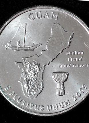 Монета сша 25 центов 2009 г. гуам