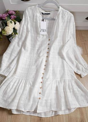 Короткое платье с сеткой от zara, размер м**