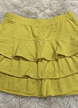 Спідниця шорти для дівчинки/спідниця для дівчинки лимонного кольору1 фото