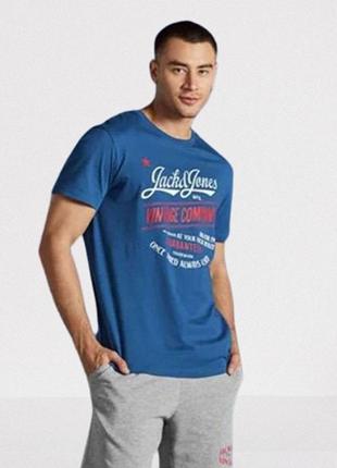 Футболка чоловіча jack & jones м 48-50 німеччина синій