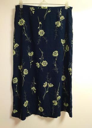 Натуральная юбка в цветочный принт #305#