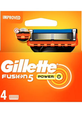 Змінні картриджі для гоління (леза касети) чоловічі gillette fusion5 power 4 шт2 фото