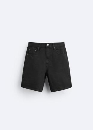 Zara джинсові шорти з чорного деніму. regular fit.