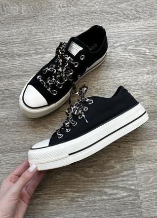 Converse chunk taylor all star lift 39/25 кеди чорні платформи