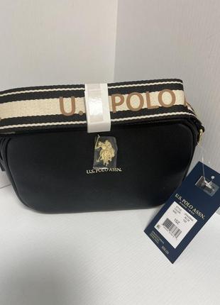 Сумка кросс-боди через плечо женская из искусственной кожи средняя u.s. polo assn 433012794 черная