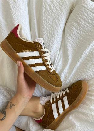 Кросівки adidas gazelle x gucci caramel