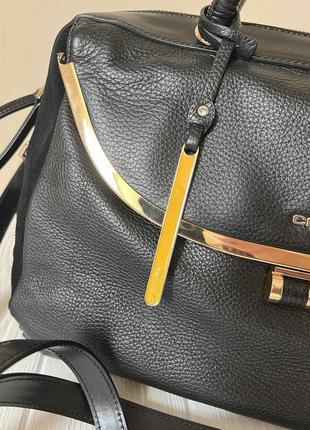 Женская черная сумка cromia италия оригинал кожа средний размер7 фото