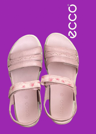 Босоніжки дівчинці ecco 35 (22.5см.) pink рожеві натуральна шкіра