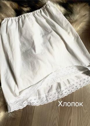 Подьюбник белый хлопковый нижняя юбка белая - m l xl