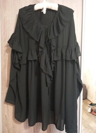 Черная женская блуза! размер.54 блия!