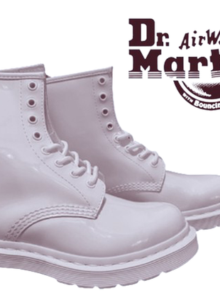 Черевики dr. martens 26728100 1460 mono white patent lamper мартенси білі шкіра лак