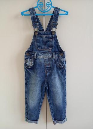 Комбінезон джинсовий дитячий комбез джинси на підтяжках next некст для хлопчика 2-3 роки 98