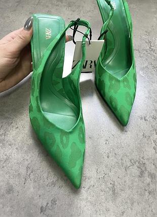 Зеленые босоножки zara, босоножки зара4 фото