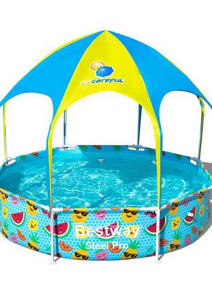 Bestway 56432 (діаметр 244 x висота 51 см) каркасний басейн steel pro frame pool