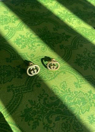Сережки в стилі gucci срібло сталь