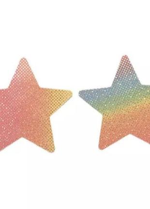 Стикини на грудь звездочки 8 см разноцветный