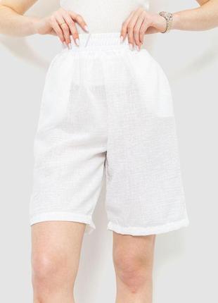 Шорти жіночі вільного крою тканина льон, колір білий, 177r023