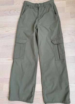 Штани котонові широкі, з карманами h&m, 13-14 років
