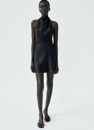 Сукня сатинова з відкритою спиною zara