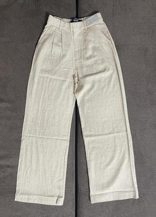 Широкие брюки hollister livvy ultra high-rise linen blend wide-leg