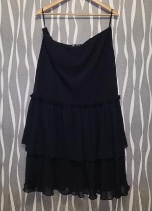 Шифоновая длинная юбка черного цвета
