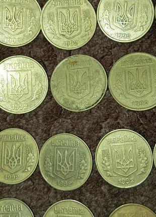 Монеты 50 копеек 1992, 25 копеек 1992, 10копеек 1992. за все 2900
