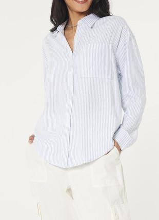 Оверсайз сорочка hollister linen blend