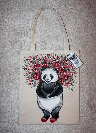 Сумка панда з квітами