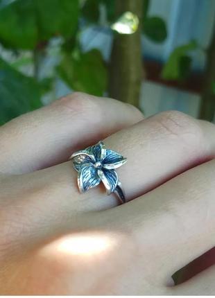Серебряное кольцо "дикий цветок"