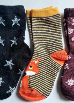 Носки шкарпетки набір 3 пари george eur 23-26