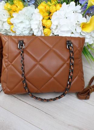 Женская стильная и качественная сумка из эко кожи руда