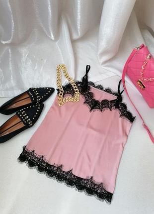 Шовкова майка з мереживом