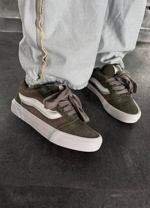 Кроссовки vans knu platform khaki