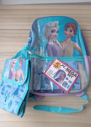 Набор для школьника frozen disney - рюкзак, ланч-бокс, бутылка, кошелек и грелка