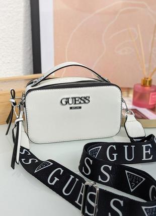 Сумка guess белая черная розовая трендовая