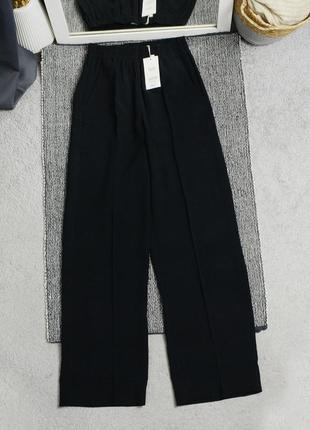 Новые черные широкие классические брюки mango