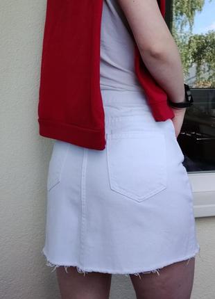 Джинсовая, белая юбка, юбка2 фото