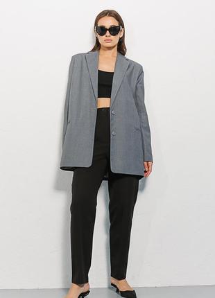 Жіночий однобортний піджак темно-сірий