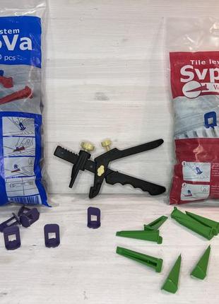 Комплект свп "svp-nova" 500 зажим 2 мм + 200 клин + инструмент пластиковый