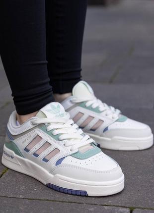 Женские белые кроссовки adidas drop step beige multicolor